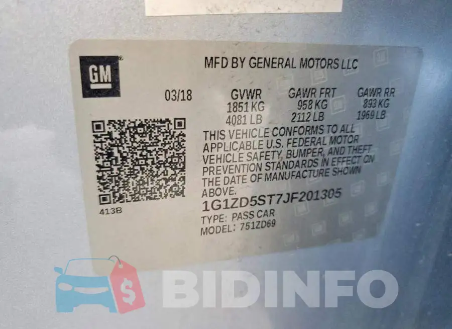 1G1ZD5ST7JF201305 Photo# 12