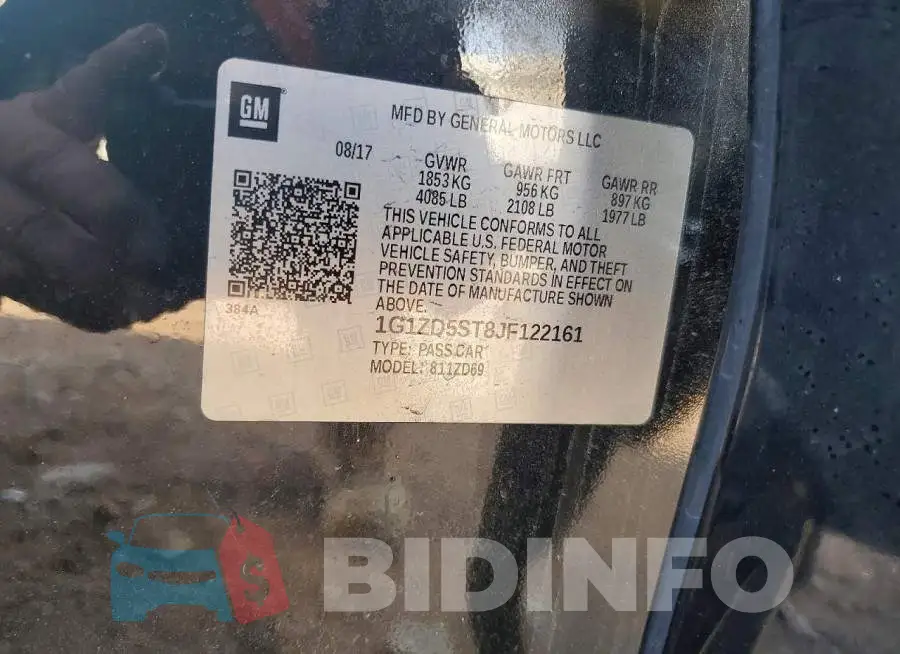 1G1ZD5ST8JF122161 Photo# 12