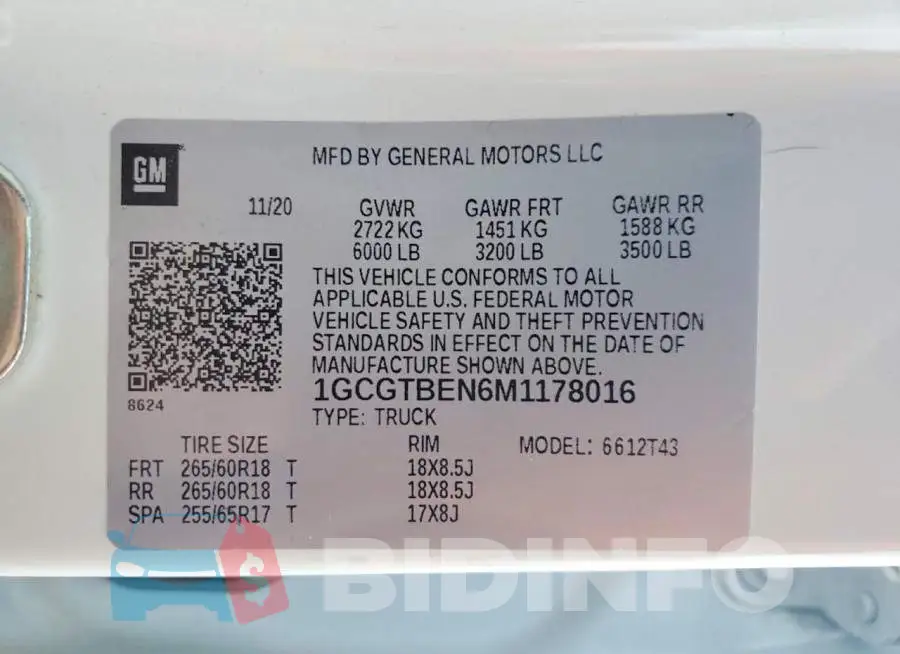 1GCGTBEN6M1178016 Photo# 13