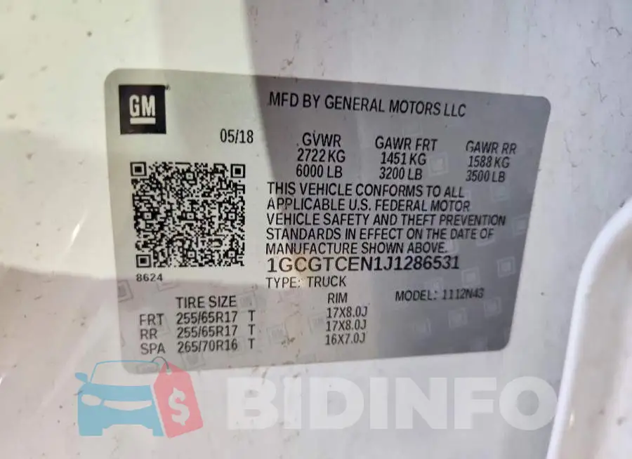 1GCGTCEN1J1286531 Photo# 12