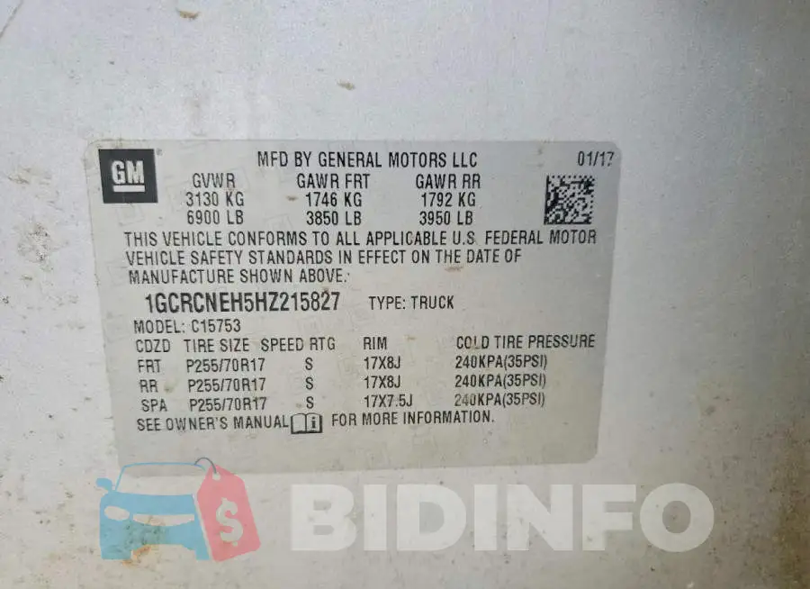1GCRCNEH5HZ215827 Photo# 13