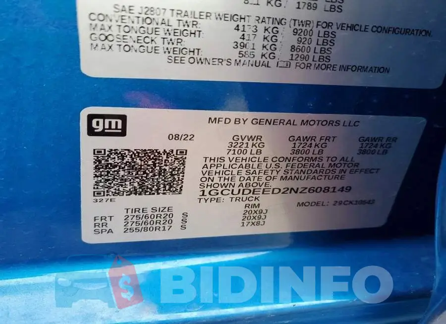 1GCUDEED2NZ608149 Photo# 13