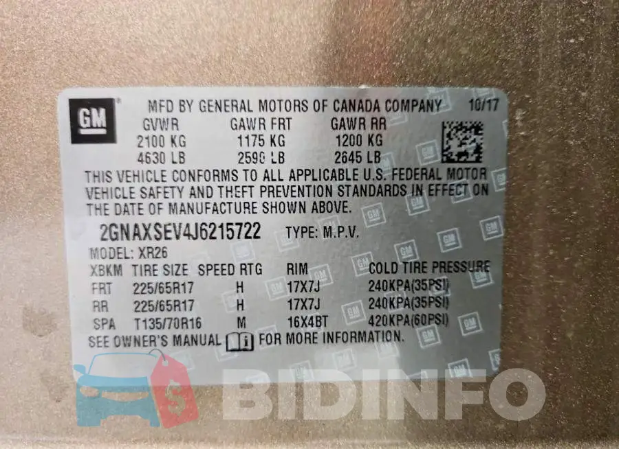 2GNAXSEV4J6215722 Photo# 13