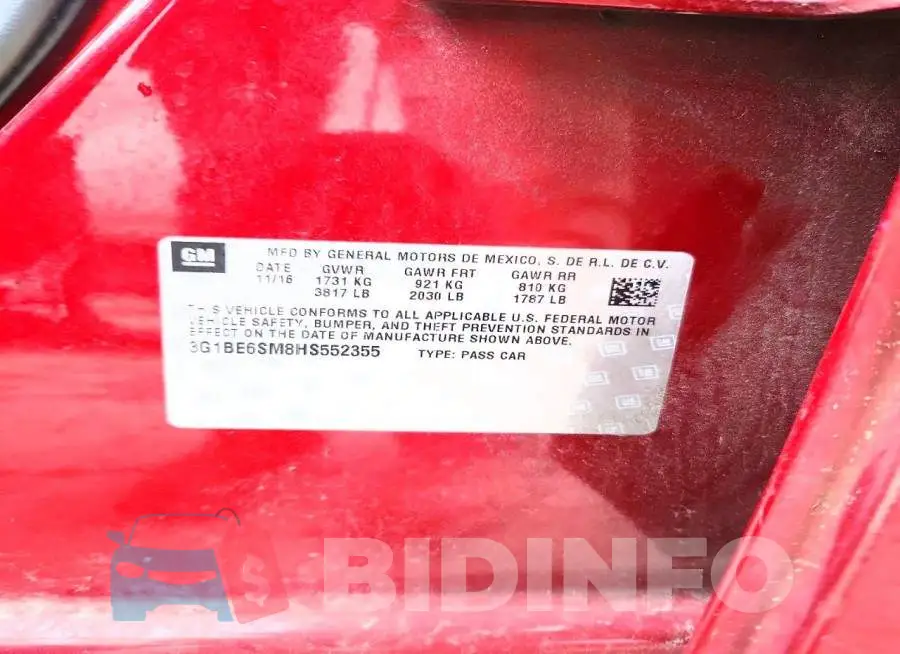 3G1BE6SM8HS552355 Photo# 12