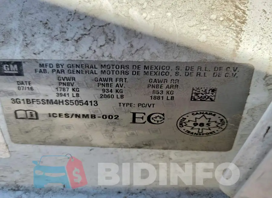 3G1BF5SM4HS505413 Photo# 12