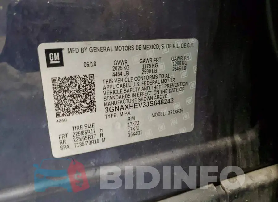 3GNAXHEV3JS648243 Photo# 13