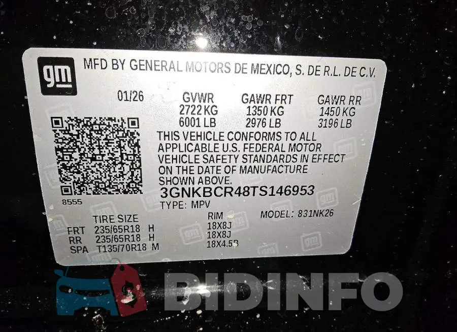 3GNKBCR48TS146953 Photo# 14