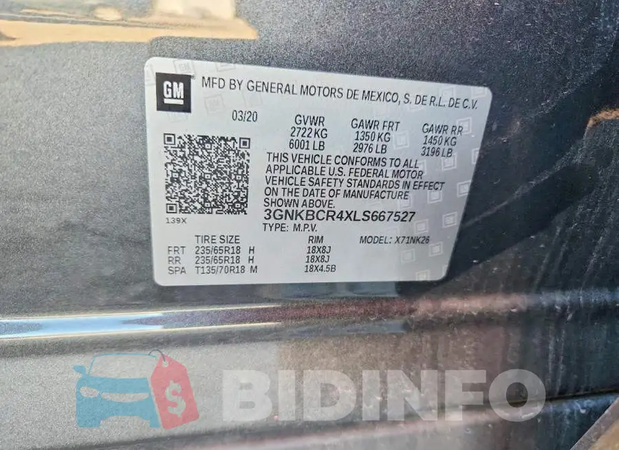 3GNKBCR4XLS667527 Photo# 12