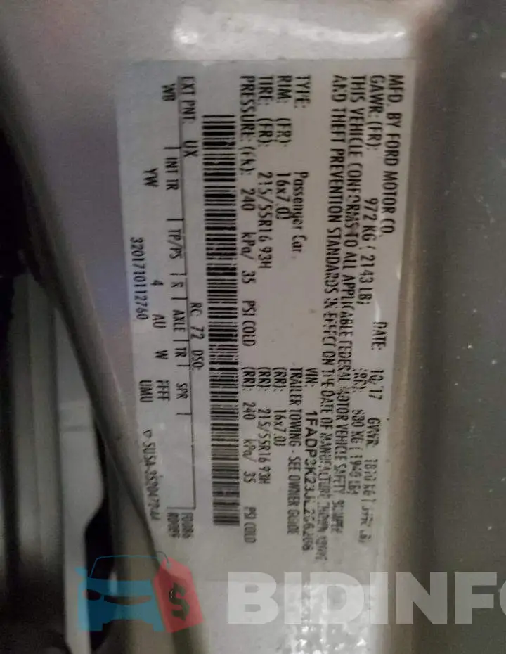 1FADP3K23JL206268 Photo# 12
