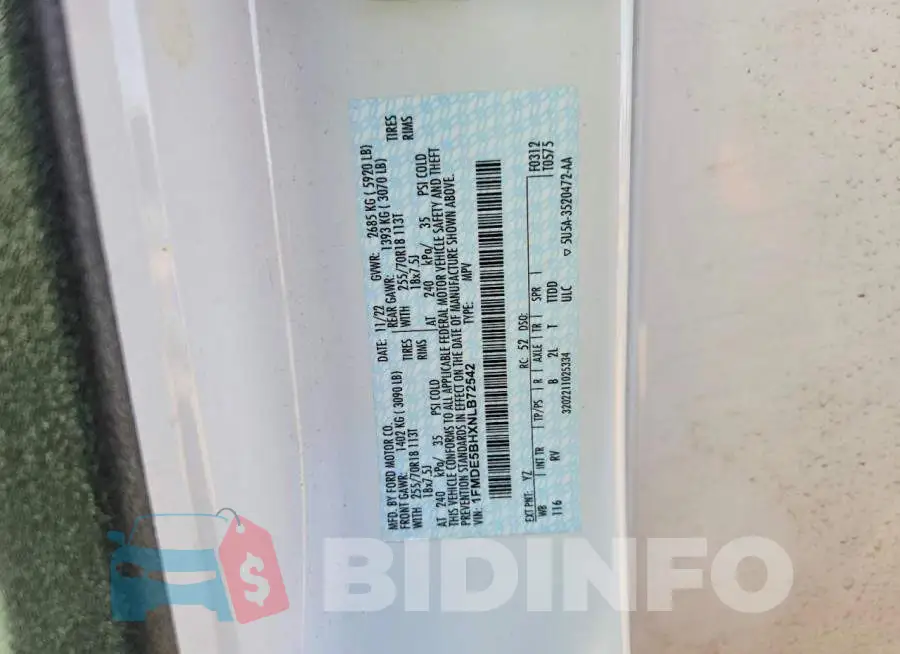 1FMDE5BHXNLB72542 Photo# 12