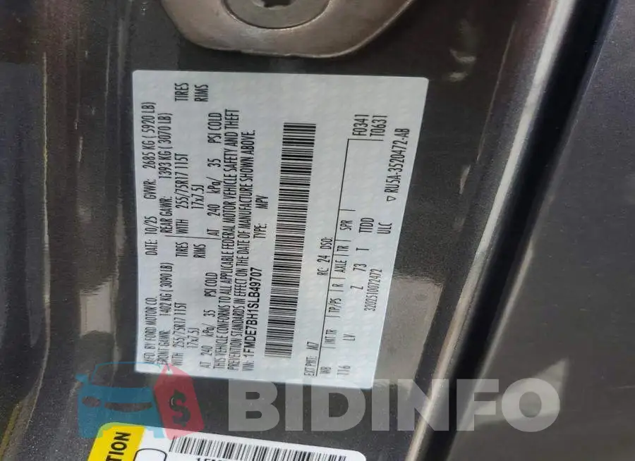 1FMDE7BH1SLB49707 Photo# 14