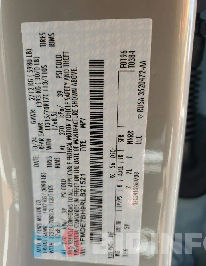 1FMDE7BH9RLB21521 Photo# 13