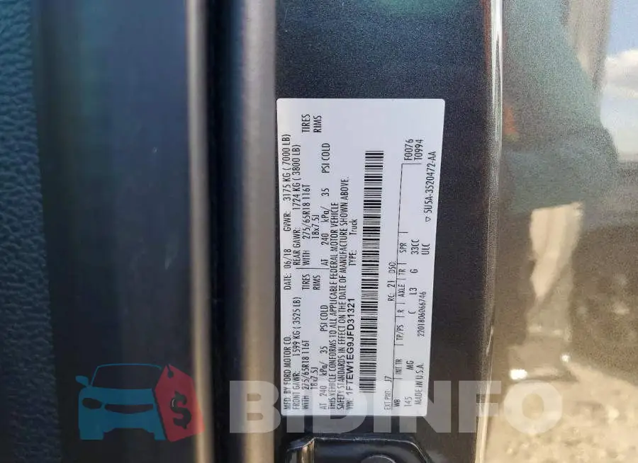 1FTEW1EG9JFD31321 Photo# 12