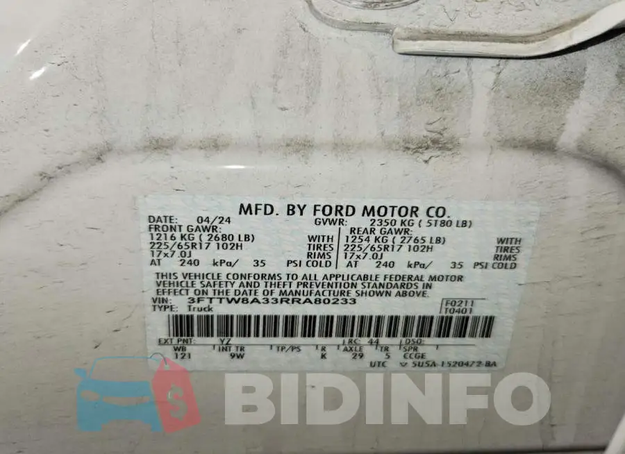 3FTTW8A33RRA80233 Photo# 13