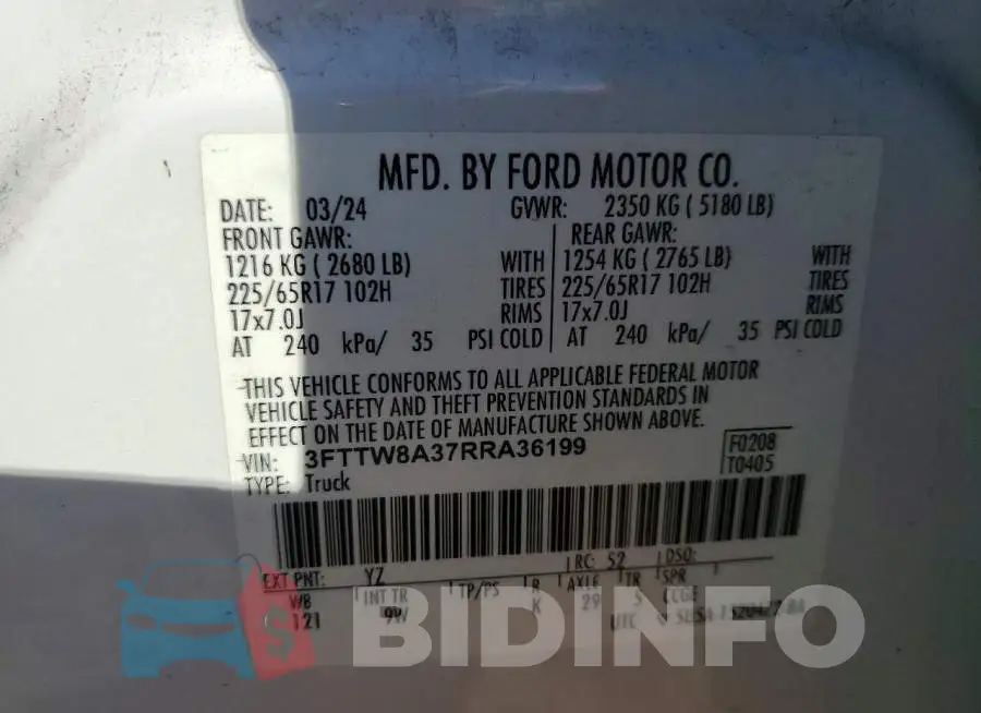 3FTTW8A37RRA36199 Photo# 12