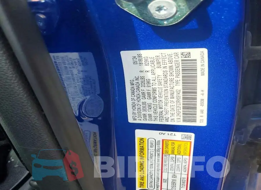 2HGFE2F23RH591452 Photo# 12