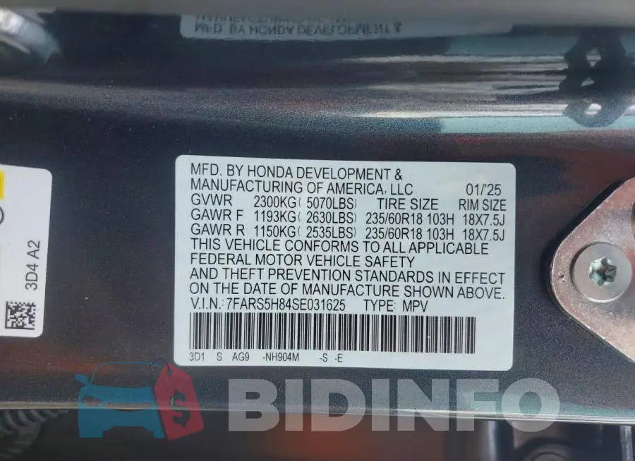 7FARS5H84SE031625 Photo# 12