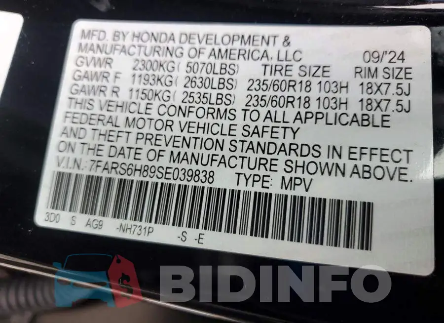 7FARS6H89SE039838 Photo# 13