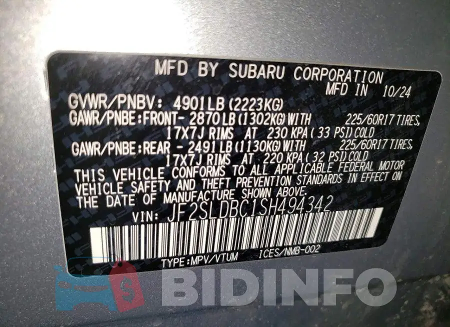 JF2SLDBC1SH494342 Photo# 13