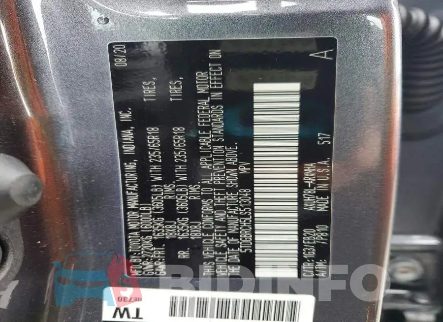 5TDGBRCH5LS513048 Photo# 14