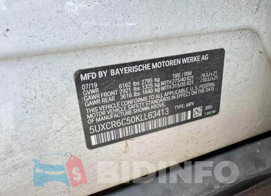 5UXCR6C50KLL63413 Photo# 10
