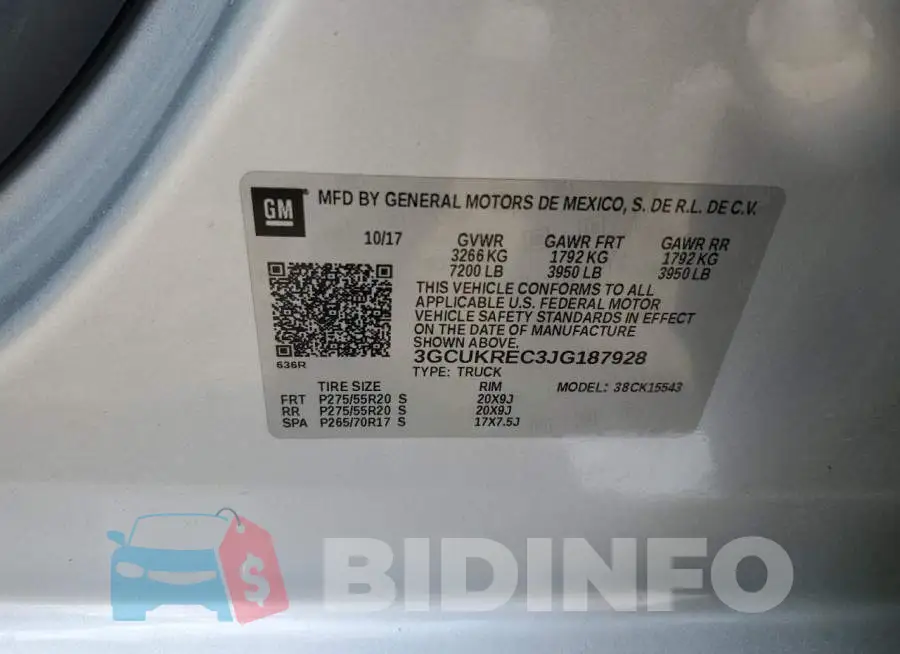 3GCUKREC3JG187928 Photo# 12
