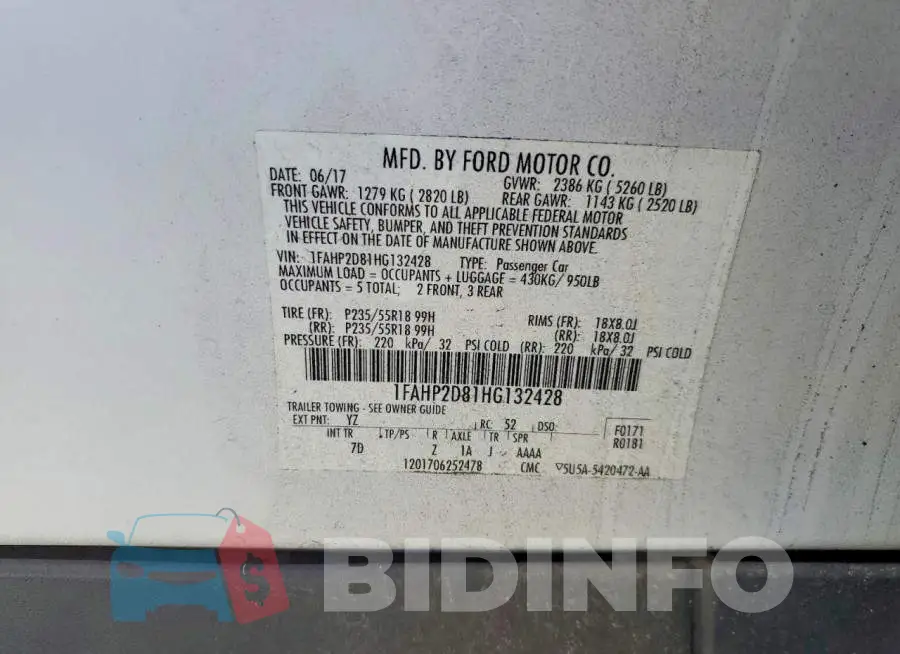 1FAHP2D81HG132428 Photo# 12