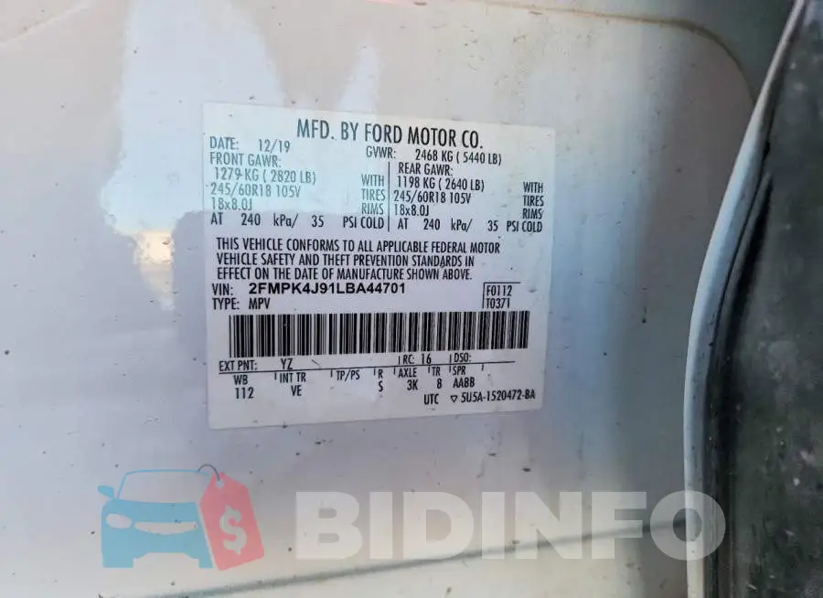 2FMPK4J91LBA44701 Photo# 13