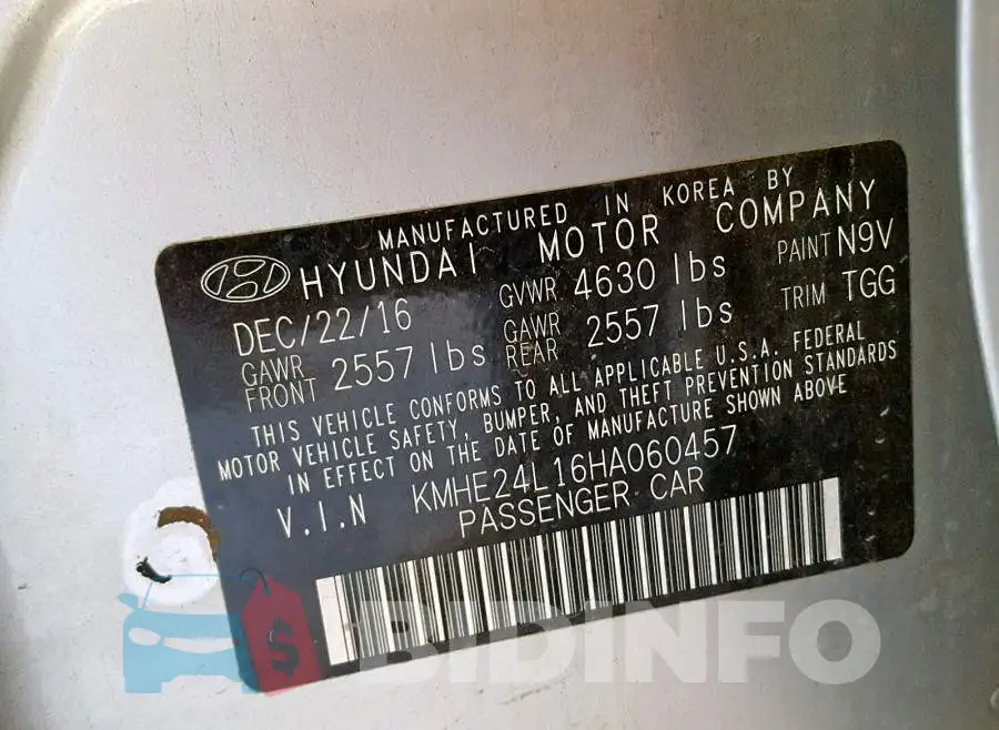 KMHE24L16HA060457 Photo# 10