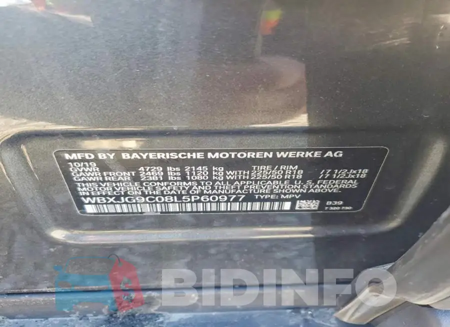 WBXJG9C08L5P60977 Photo# 11