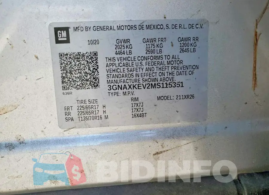 3GNAXKEV2MS115351 Photo# 14