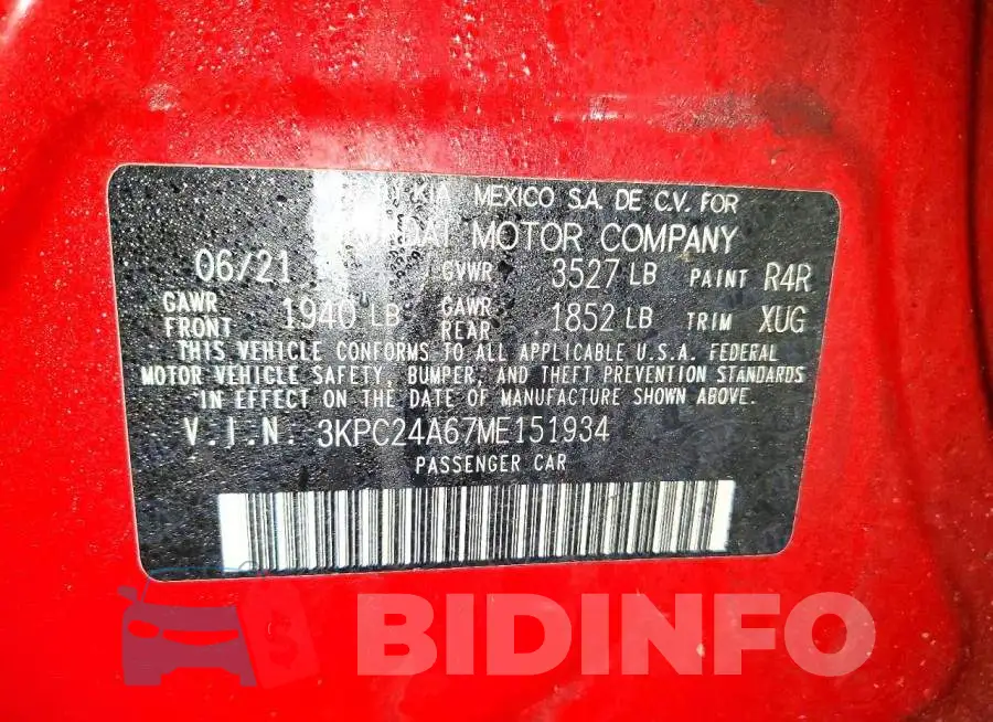 3KPC24A67ME151934 Photo# 12