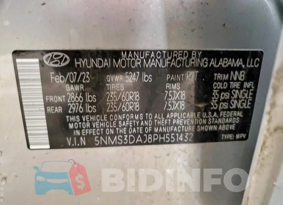 5NMS3DAJ8PH551432 Photo# 13