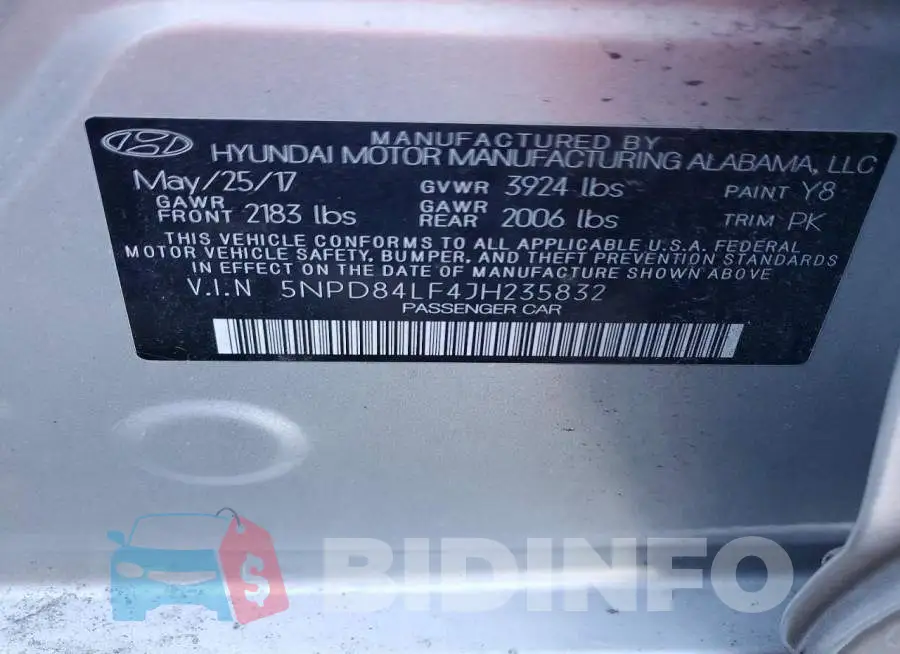 5NPD84LF4JH235832 Photo# 13