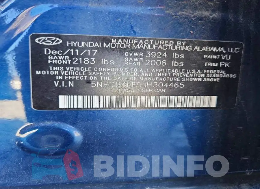 5NPD84LF9JH304465 Photo# 12