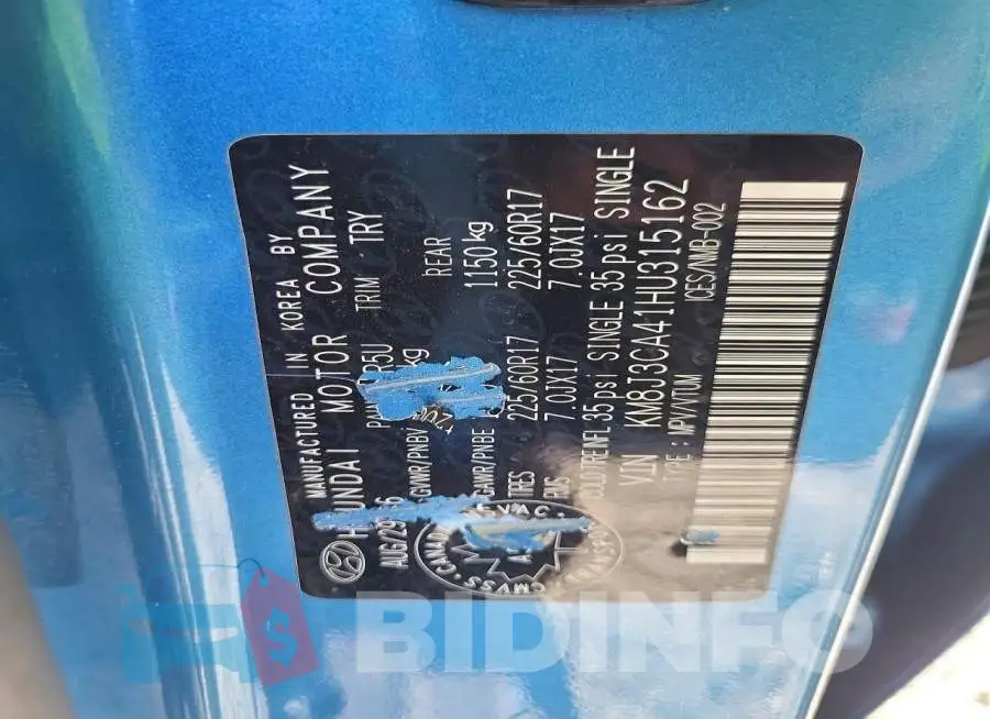 KM8J3CA41HU315162 Photo# 13