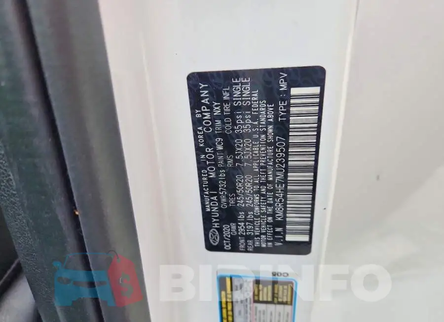 KM8R54HE7MU239507 Photo# 13