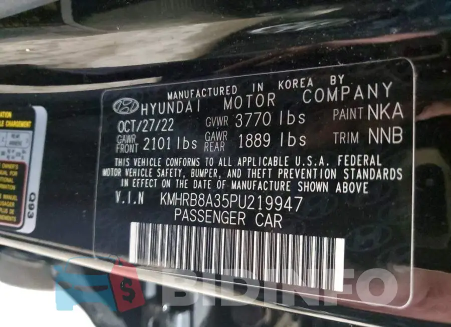KMHRB8A35PU219947 Photo# 13