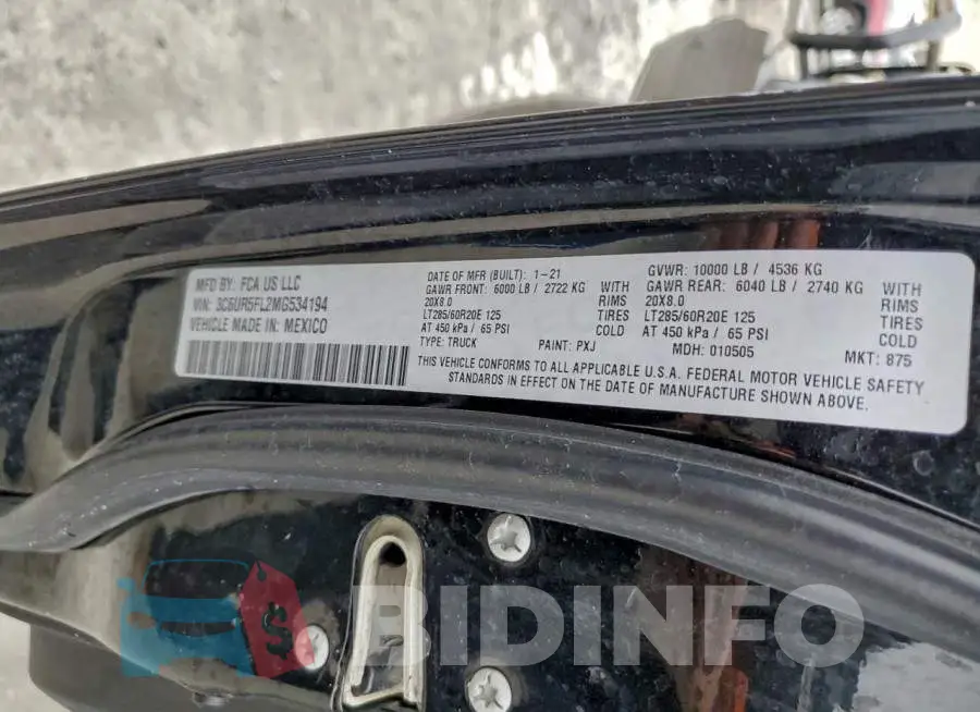 3C6UR5FL2MG534194 Photo# 12