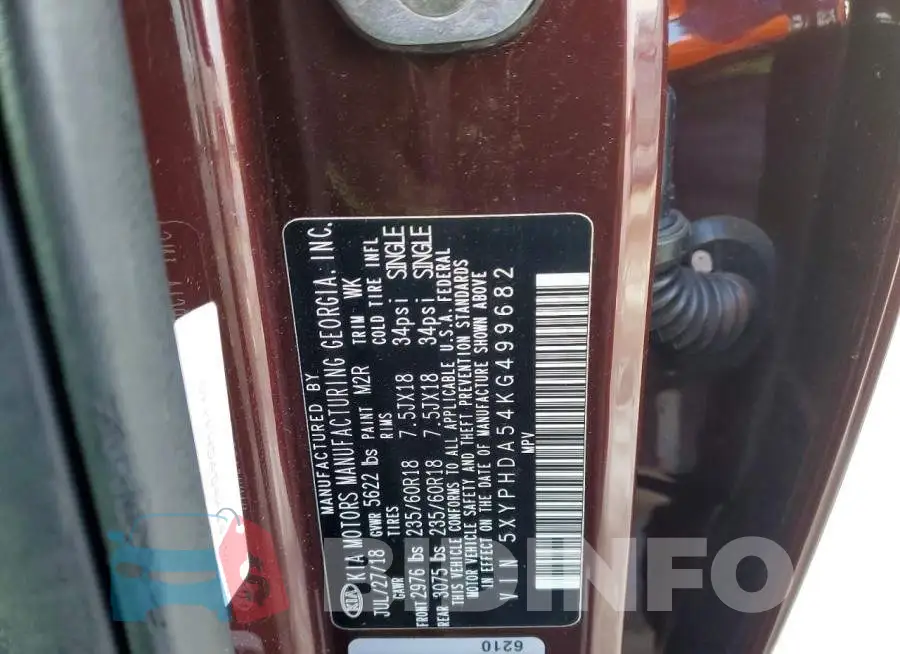 5XYPHDA54KG499682 Photo# 13
