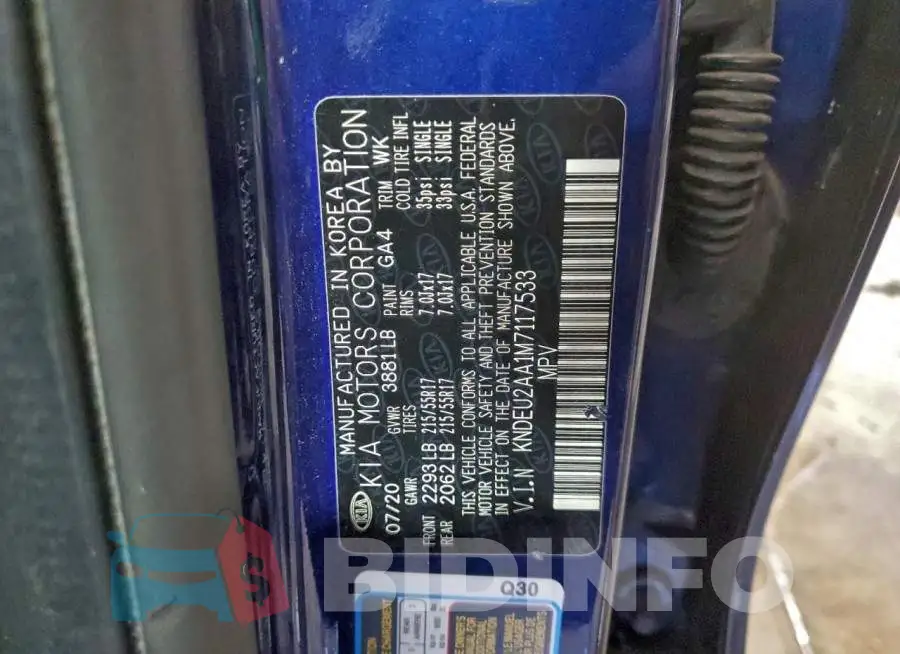KNDEU2AA1M7117533 Photo# 13