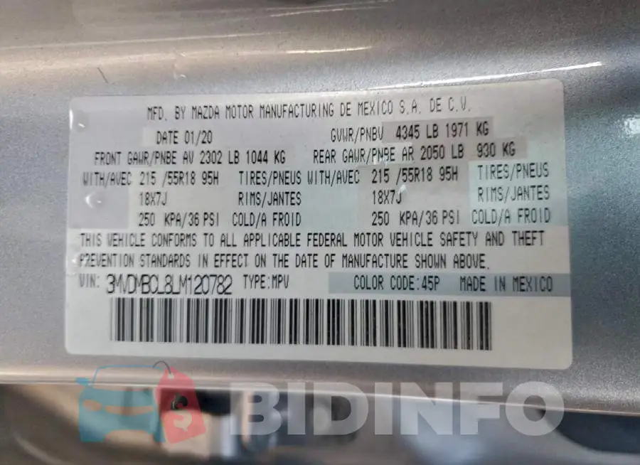 3MVDMBCL8LM120782 Photo# 12
