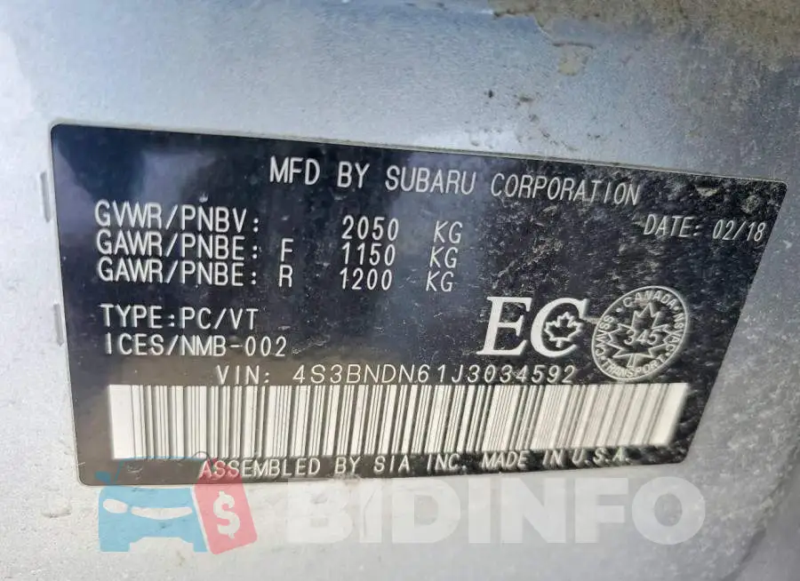 4S3BNDN61J3034592 Photo# 12