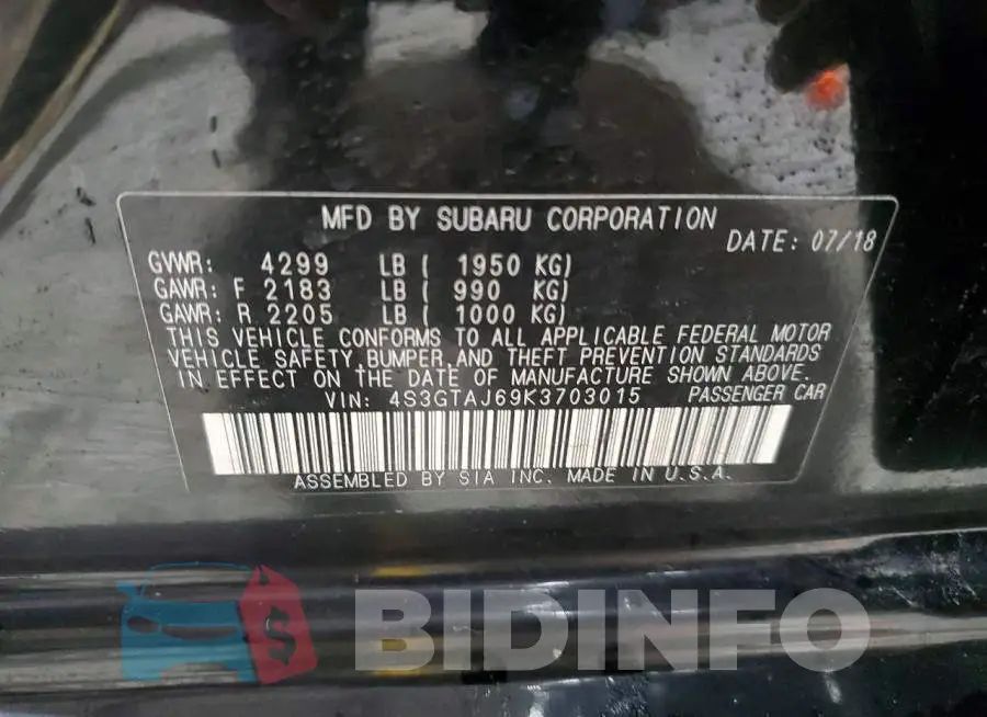 4S3GTAJ69K3703015 Photo# 13