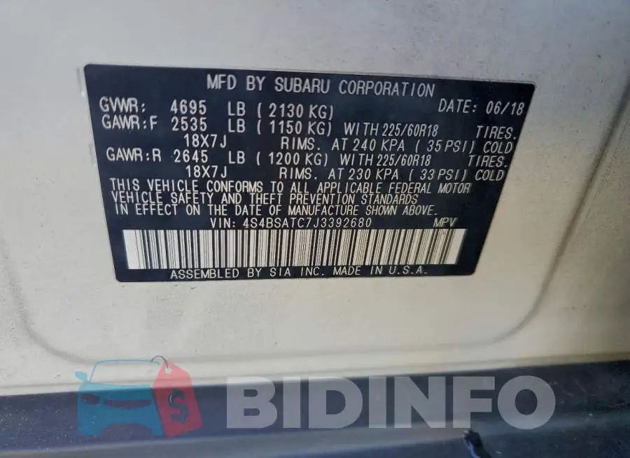 4S4BSATC7J3392680 Photo# 13