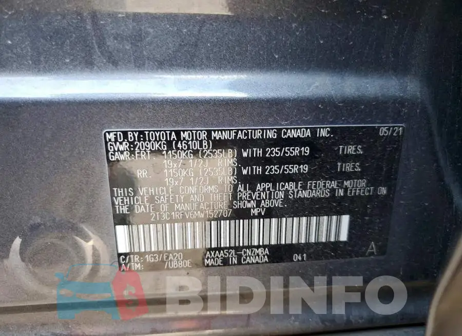 2T3C1RFV6MW152707 Photo# 12