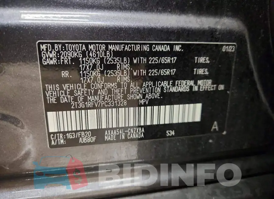 2T3G1RFV7PC331328 Photo# 13