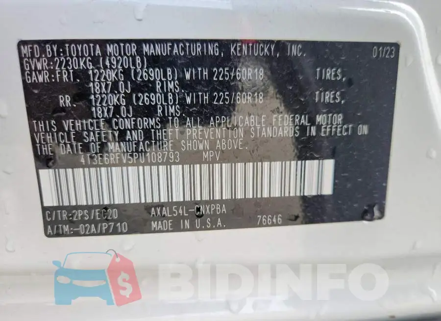 4T3E6RFV5PU108793 Photo# 13