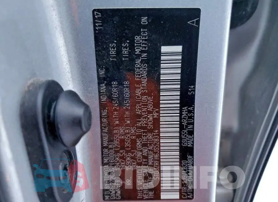 5TDJZRFH6JS528314 Photo# 13