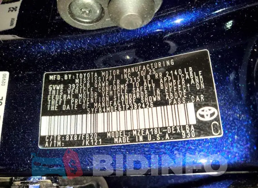 5YFB4MDE6TP382426 Photo# 12